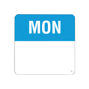 Fildes Food Safety Square Removable Label Monday, 40mm, 500/Roll Box