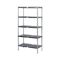 Mantova Shelving with ABS 4 Tier, Stainless Steel, 1200 x 600 x 1800mm, Each Each