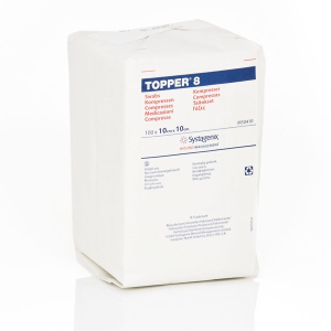Topper Drain Sponge Swab, 10 x 10 cm, 2/Pack, Sterile, 50/Box Box