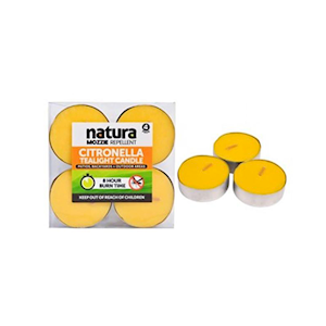 Natura Mozzie Tealight Repellent Candles, Large, 24/48, 4 Pieces/Pack
