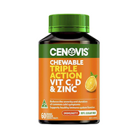 Cenovis Chewable Triple Action, Vitamin C, D & Zinc, 60 Tab/Bottle