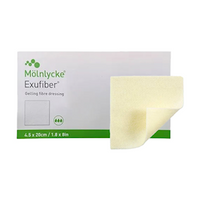 Exufiber Wound Fiber Gel Dressing, Nonwoven, Sterile, 4.5 x 20cm, 10/Box Box