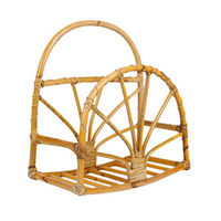 Papaya & Patina Light Timber Axel Rattan Magazine Rack, 33 (H) x 33 (W) x 16 (D) cm, Each