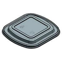 Livingstone Stadium Shape Lid, PET flat lid, 91.1 x 97.2mm, 4.5g, 1,000 Pieces/Carton