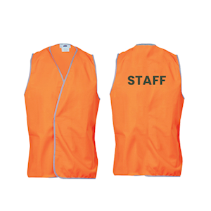 Livingstone High Visibility Safety Vest, Day Use,Customised Print Staff (Back), School Logo (Front), Double Extra Large, Orange, Each Each