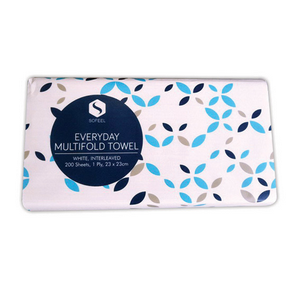 Sofeel Everyday Multifold Towels, 1-Ply, 23 x 23cm, White, 200 Sheets/Pack, 20 Packs/Carton, 4000/Carton Carton