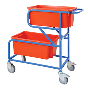MHA Twin Offset Tub Order Picking Trolley Kit, With Two Tubs, 1050 X 450 X 1300mm, 250Kg Capacity, Each Each