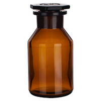 Simax Laboratory Reagent Bottle, 1000ml, Wide Mouth, with Glass Stopper, 60/46 Socket Joint, Amber, Borosilicate Glass, Each Each