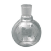 Flat-Bottom Spherical/Boiling Flask, 500ml, Socket Joint 19/26, Short Neck, Borosilicate Glass, Clear, European, Each Each