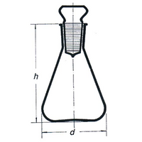 Simax Iodine Determination Flask, 50ml, 19/26 Socket, with Stopper, Borosilicate Glass, D51 H85, Each Each