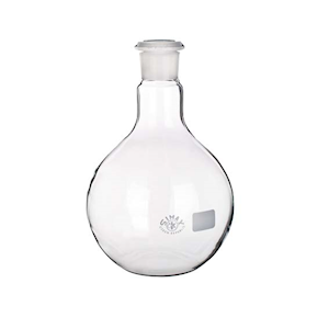 Simax Flat-Bottom Spherical/Boiling Flask, 250ml, Socket Joint 29/32, 85(D)mm x 140mm(H), Borosilicate Glass, Clear, European, Each Each