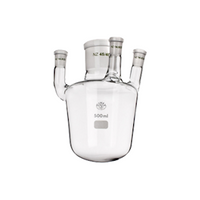 Simax Flask, Sulphonating with Three Necks, 500mL, Centre Socket 45/40, Side SJ 14/23, Borosilicate Glass, European, Each Each