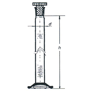 Omsons Measuring Mixing Cylinder with Hex Base and Plastic Stopper, Class B, 5mL, SJ 10/19, White Stain Grad, Boro Glass, Germany, Each Each