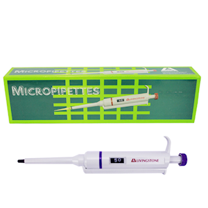 Micropipette W Variable Volumetric 5-50 microlitres A8003BH Soft Plunger Each