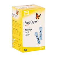 Abbott Freestyle Thin Lancets, 28 Gauge Lancets, Sterile, 100 Pieces/Box Box