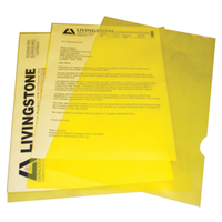 Marbig F/Cap Letter File, Polypropylene, Yellow, Each Each