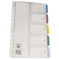 DIVIDER F/C PVC 5 TAB MARBIG EACH SET Set