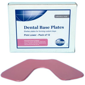 Ainsworth Dental Base Plates Pink Lower