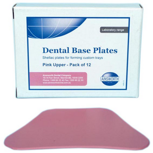 Ainsworth Dental Base Plates Pink Upper