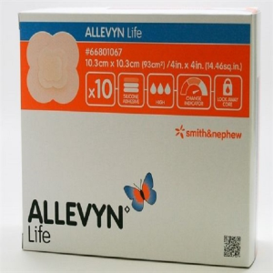 Out of Date, Allevyn Life Adhesive Foam Dressings Small 10.3x10.3cm 10/Box Original Unopened Condition Price Discounted While Stocks last Box