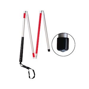 Ambutech Mobility Cane, Premium, Aluminium, Black Grip, with Tip Hook, Each Each