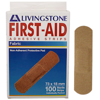 Livingstone Adhesive Fabric First Aid Strips with Pad