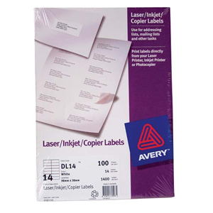 Avery Cop/las. Labels A4 Dl45 51x15mm 100/bx Box