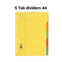 DIVIDERS A4 5 TAB PLAIN BUFF HANDIPACK ST/5 Set