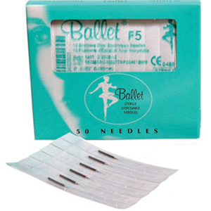 Ballet Electrolysis Needle, Stainless Steel, F Shank #5, 50/Box (MOQ 20)
