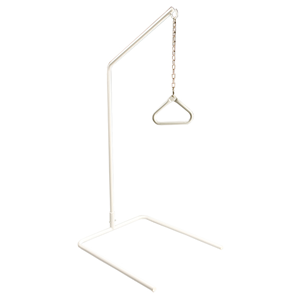 Over Bed Pole, White, with Chain and Triangle, Powder Coated Steel, Each Each