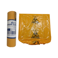 Livingstone Premium Clinical Waste Bags, 111 x 141cm, 240L, 40um, Yellow, 10 Pieces/Roll, 10 Rolls/Carton Carton