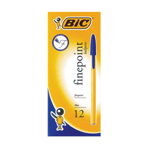 BIC Crystal Ballpoint Pens, Fine, Blue, 12/Box Box
