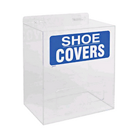 Brady Shoe Cover Dispenser, Acrylic, Clear, 300(H) x 355(W) x 203 mm, Table/Wall Mounted, Each Each