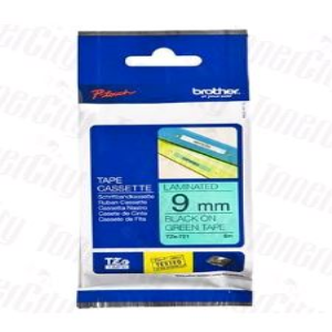 BROTHER TAPE TZ 9MM TZ-721 BLKON GRN EACH Pack