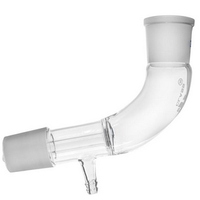 Lab Supply Adapter, Bent, with Vacuum Connection, Socket Joint & Cone 19/26, 140(H) mm, Borosilicate Glass, Each Each