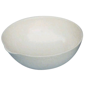 Livingstone Evaporating Dish, 250mL, 12.3(D) x 4.4(H)cm, Round Bottom with Spout, Porcelain, 10 Pieces/Box Box
