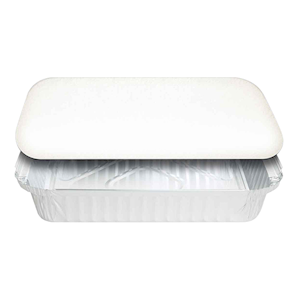 Confoil Foil Container Lid, Plain Board, White, 420 Pieces/Carton Pack