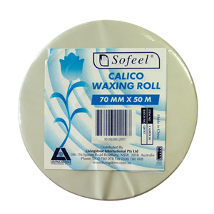 Calico Roll Waxing Material, unbleached 70mm. x 50 metres (U19) Each
