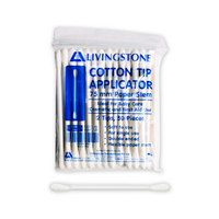 Livingstone Cotton Tip Applicator, Double Tipped, Biodegradable Paper Stem, 7.5cm, 50 Pcs or 100 Tips/Pack