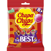 Chupa Chups Lollipops, The Best Of, 96 grams, Assorted Flavours, 8 Pieces/Pack 1