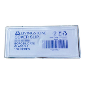 Livingstone Microscope Cover Slip, 18 x 18mm, No. 1 Thickness, Borosilicate 3.3 Glass, 100 Pieces/Pack, 1000 Pieces/Carton Box