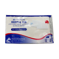 Livingstone Dental Bib or Head Pad, Unfolded, 4-ply Lined, 31 x 50cm, Large, White, 50/Pack, 500/Carton Carton