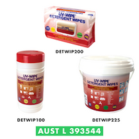 Liv-Wipe Detergent Wipes, 26 x 28cm, Large, Nonwoven, Alcohol Free, Neutral pH, TGA, 225 Wipes/Tub, 3 Tubs/Carton Carton