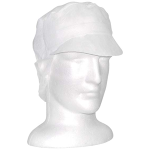 Livingstone Disposable Nonwoven Cap, with Peak and Hair Net, Latex Free, HACCP Certified, 1000/Pack Carton
