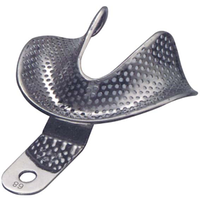Livingstone Dental Impression Trays, Perforated, No. 68, Lower Edentulous Edentate, Rolled Lip, Medium, Stainless Steel, Each Each
