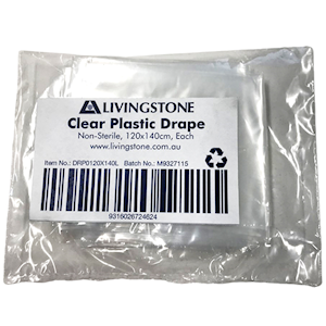 Livingstone Clear Plastic Drape, Non-Sterile, 120x140cm, Each Each