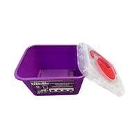 Liv Cytotoxic Purple Sharps Needles Waste Collector, 4.75 Ltr, Rotating Lid and Finger Guard, Clear View Top, Square Recyclable Plastic Each