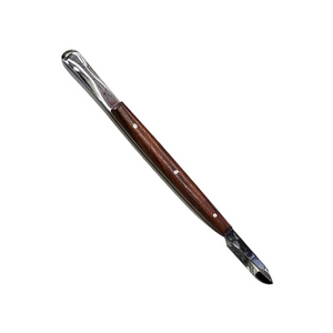 Livingstone Wax Knife, 1 x 17.5cm, with Spatula, Curved End, Stainless Steel, with Biodegradable Wooden Handle, Each Each