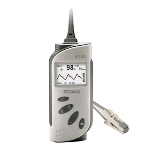 Edan H100B Veterinary Pulse Oximeter and Recharging Kit, 30 - 350 BPM, 48hrs Battery Life, SpO2 Sensors, Plethysmographic Waveform, Each