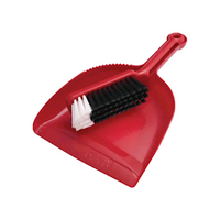 Oates Dustpan and Bannister Set, Plastic, Red, Each Each